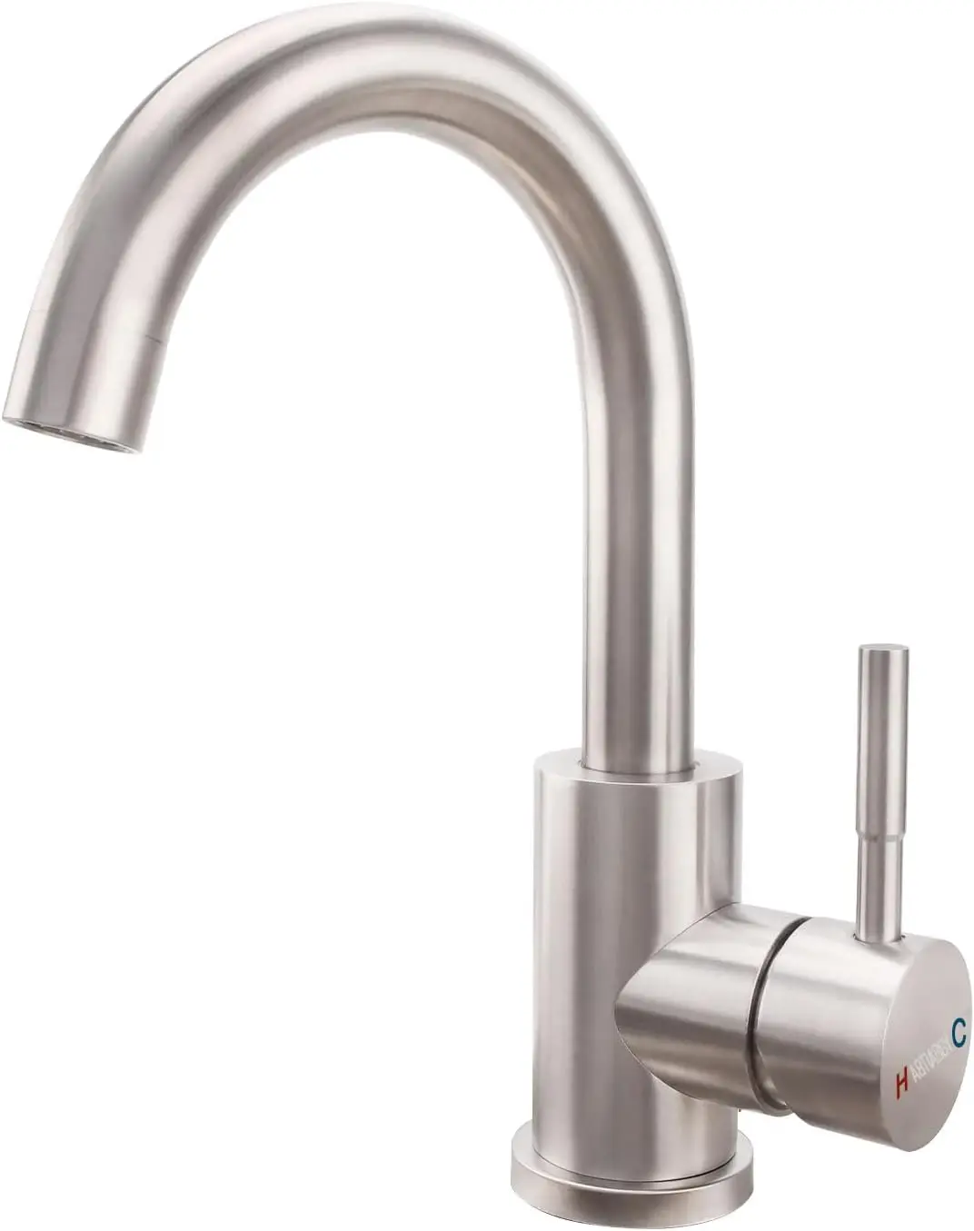 

Bathroom Faucet Single Hole, 304 Stainless Steel Bar Sink Faucet, Brushed Nickel Prep Wet Small Mini Kitchen Sink Faucets Single