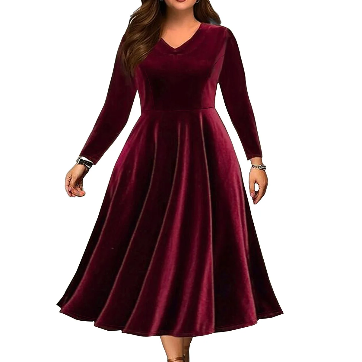 Stile pendolarismo alla moda da donna autunno e inverno, vita stretta, abito elegante di medie a grandi dimensioni Elegantes Casual Y2k