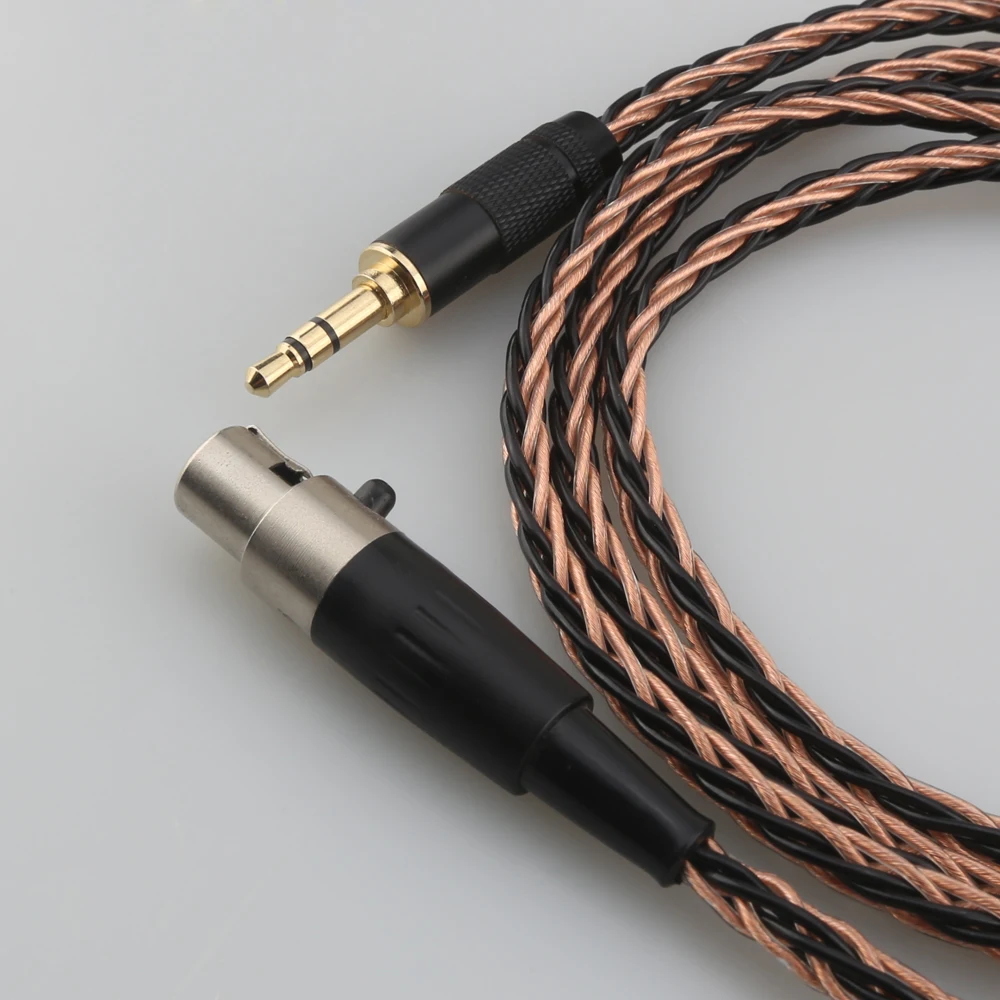 Hot Sell 8 Core Audio headphone attached cables 3.5mm stereo plug to mini XLR for AK G Q701, K240S ,K271 ,K702 ,K141 ,K171, K712