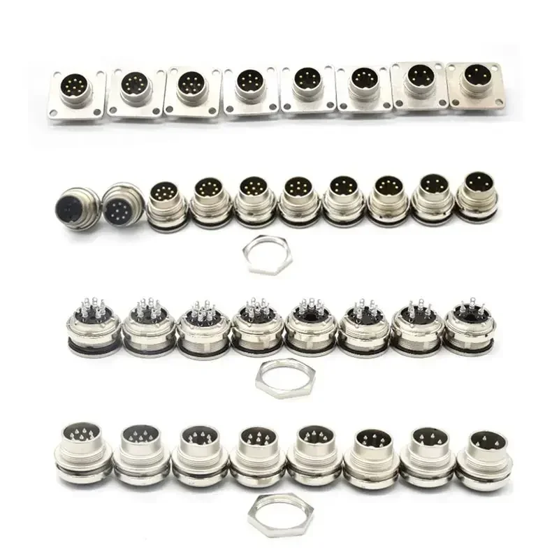 IP67 M16 Circular Connector C091 J09 Aviation Plug Socket 3P 4P 5P 6P 7P 8P 12P 14P Male Female Waterproof Metal Cable Connector