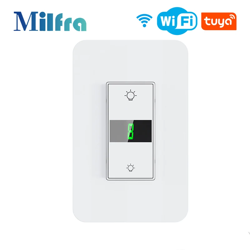 

Умный диммер Tuya с Wi-Fi, Настенные переключатели с регулируемой яркостью, с нулевой линией, с поддержкой приложения, Голосовое управление через Google Home Alexa