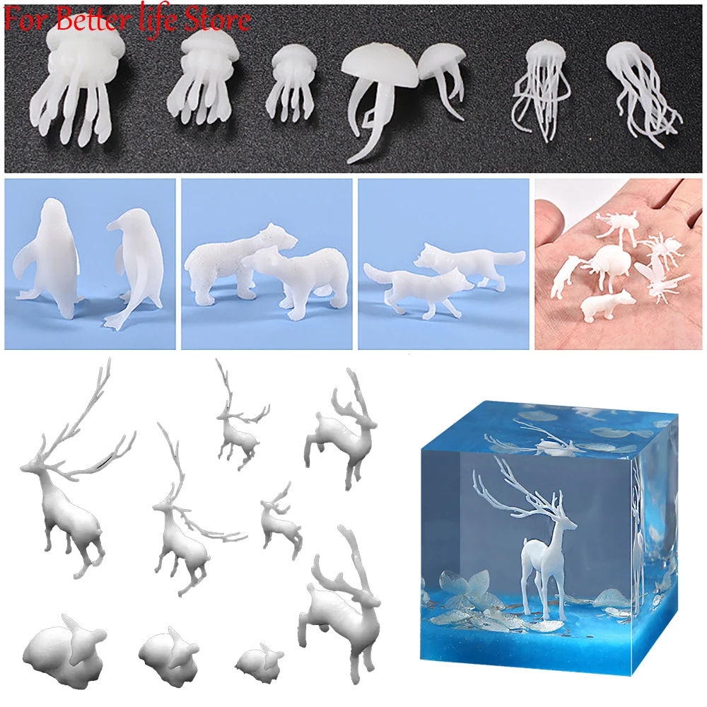 3D Mini Deer Jellyfish butterfly  Epoxy Resin Filling Material Crystal Ocean Resin Crafts Making Handmade Decoration Accessories