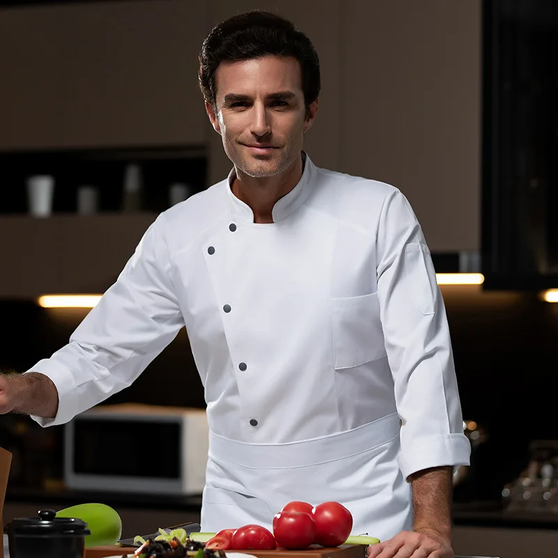 西洋レストランシェフ制服秋冬衣装ケータリングホテル食堂ベーカーケーキショップ作業服長袖