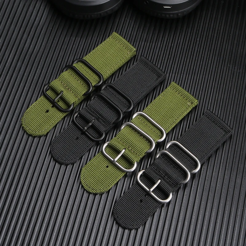 26MM 28MM Bracelet Outdoor Sports Large size Canvas Watch Strap For Seven Friday M2/02 P1B/01 S2/01 Diesel Nylon Wristband Green