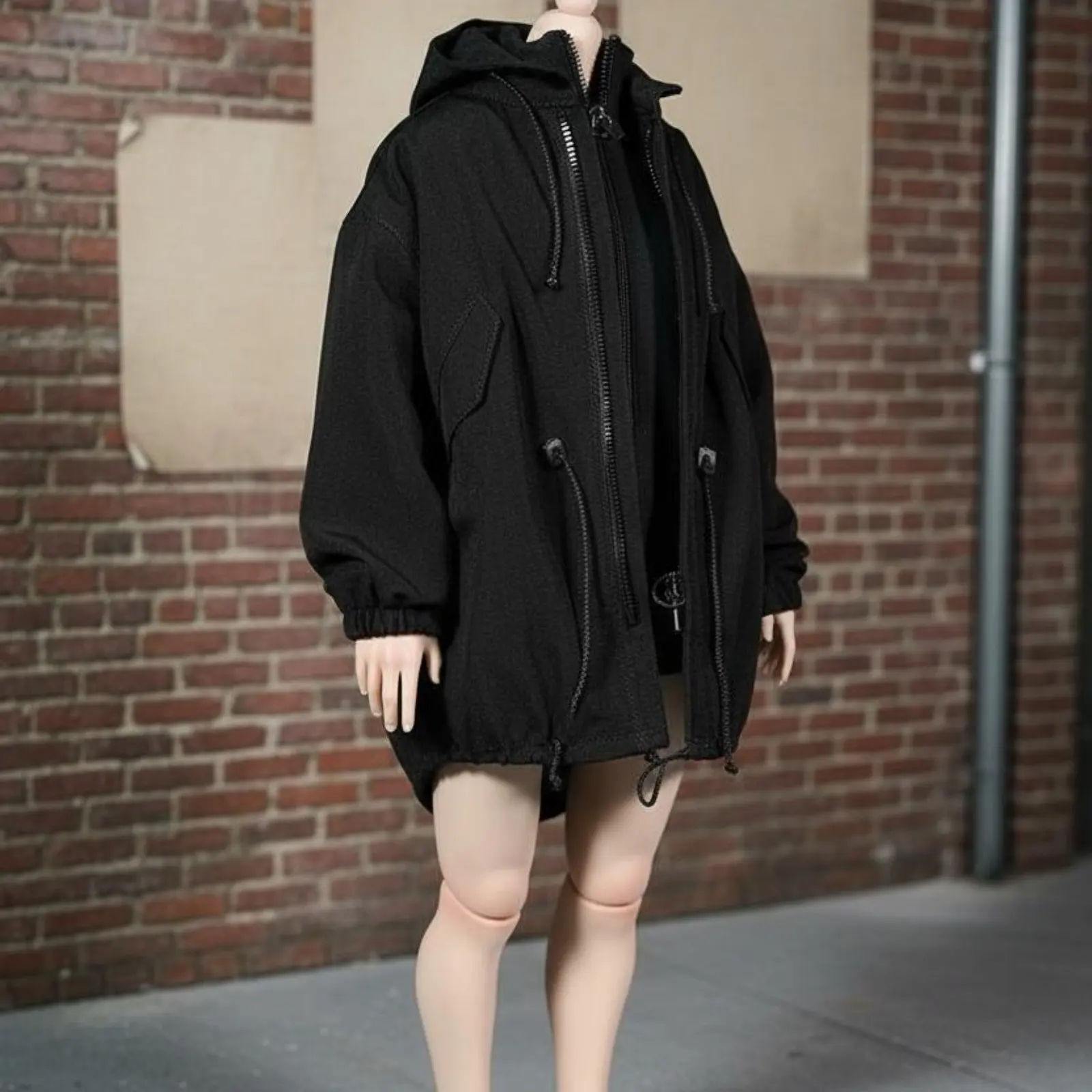 

Одежда в масштабе 1/6: Куртка для куклы в масштабе 1/6, верхняя одежда для куклы, миниатюрное пальто с капюшоном на функциональной застежке для любителей хобби