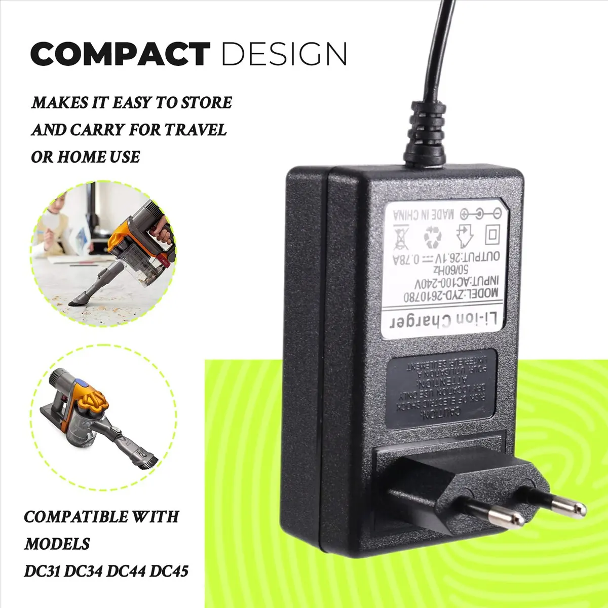 

For Dyson DC31 DC34 DC44 DC45 Power Charger Adapter Vacuum Cleaner Parts EU Plug