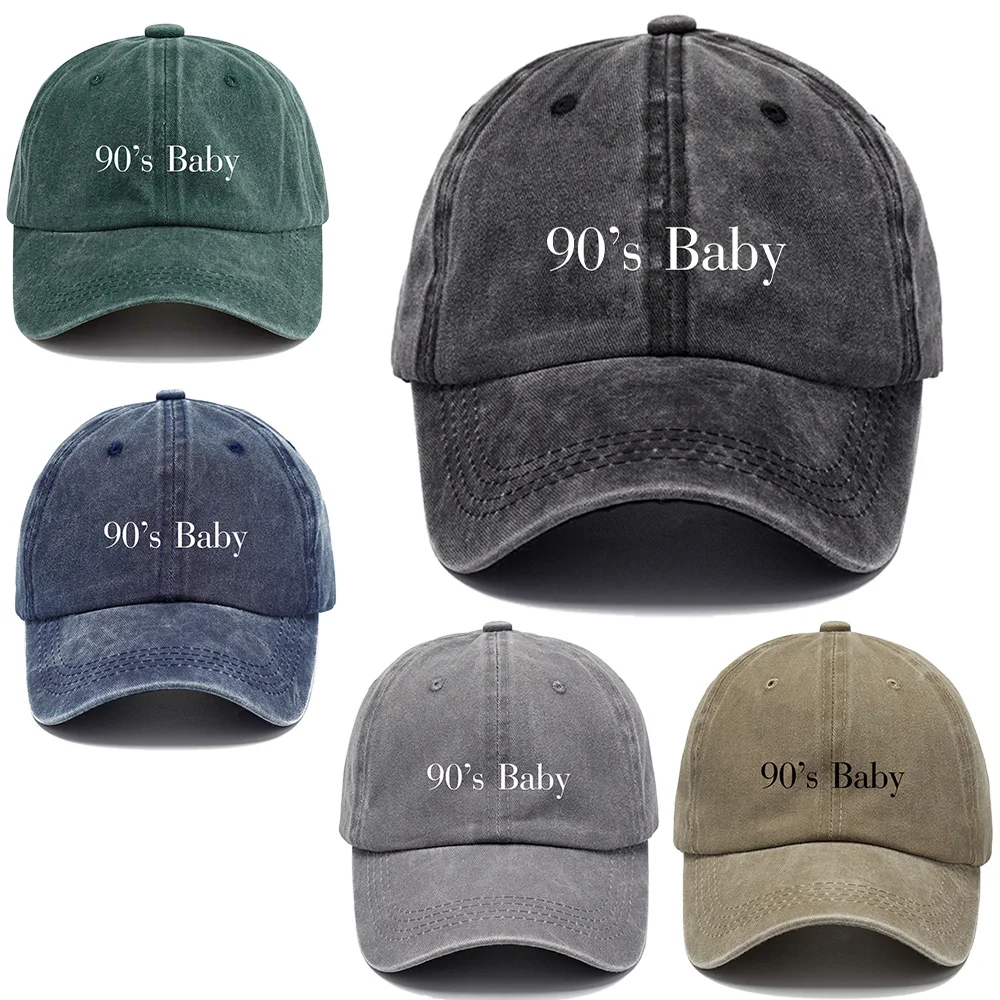 Unisex universal vintage printing process cap, simple washed cotton casual cap, vintage solid color sports baseball cap