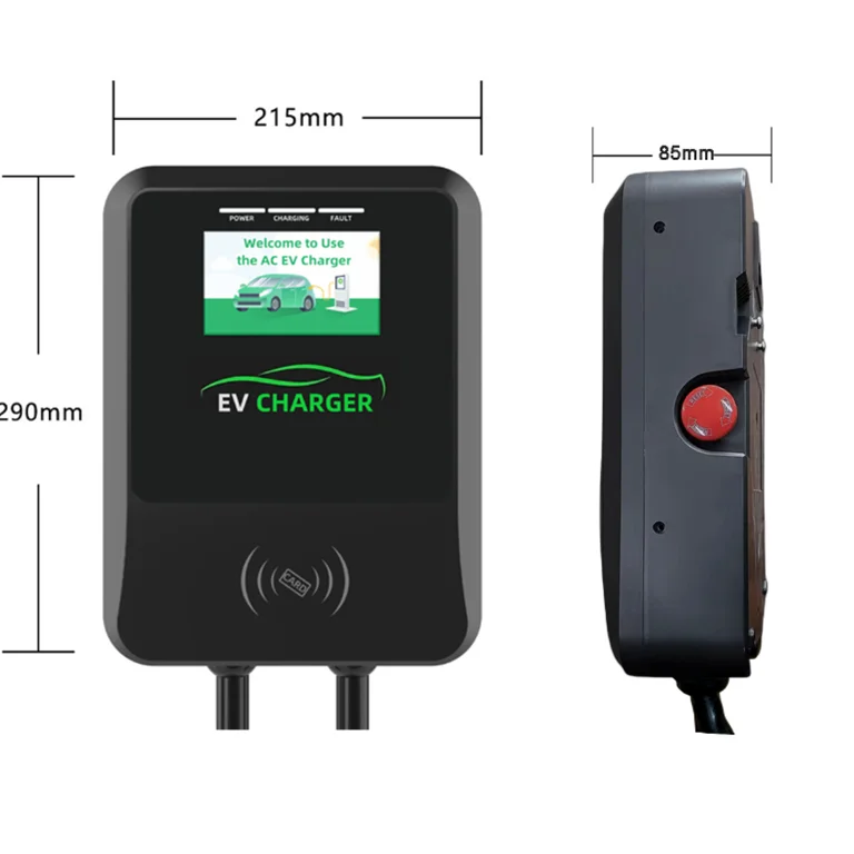 TARY Adjustable Current Ev Charger 32a Type2 Wallbox 7kw 11kw 22kw Ocpp1.6 Load Balancing Smart App Ev Charging Station