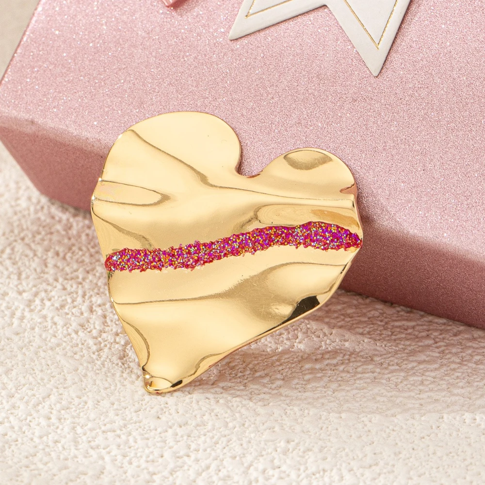 Neue Legierung Herzförmige Broschen für Frauen Mode Schmuck Gold Farbe Abzeichen Schal Schnalle Anstecknadeln Zubehör Geschenke – Detail 4