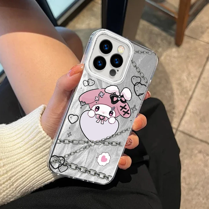 Cartoon Schattige Hello Kitty Voor Iphone 15 14 13 12 11 Xs X Xr 8 7 Pro Max Plus Veren Garen Tpu Telefoonhoesje