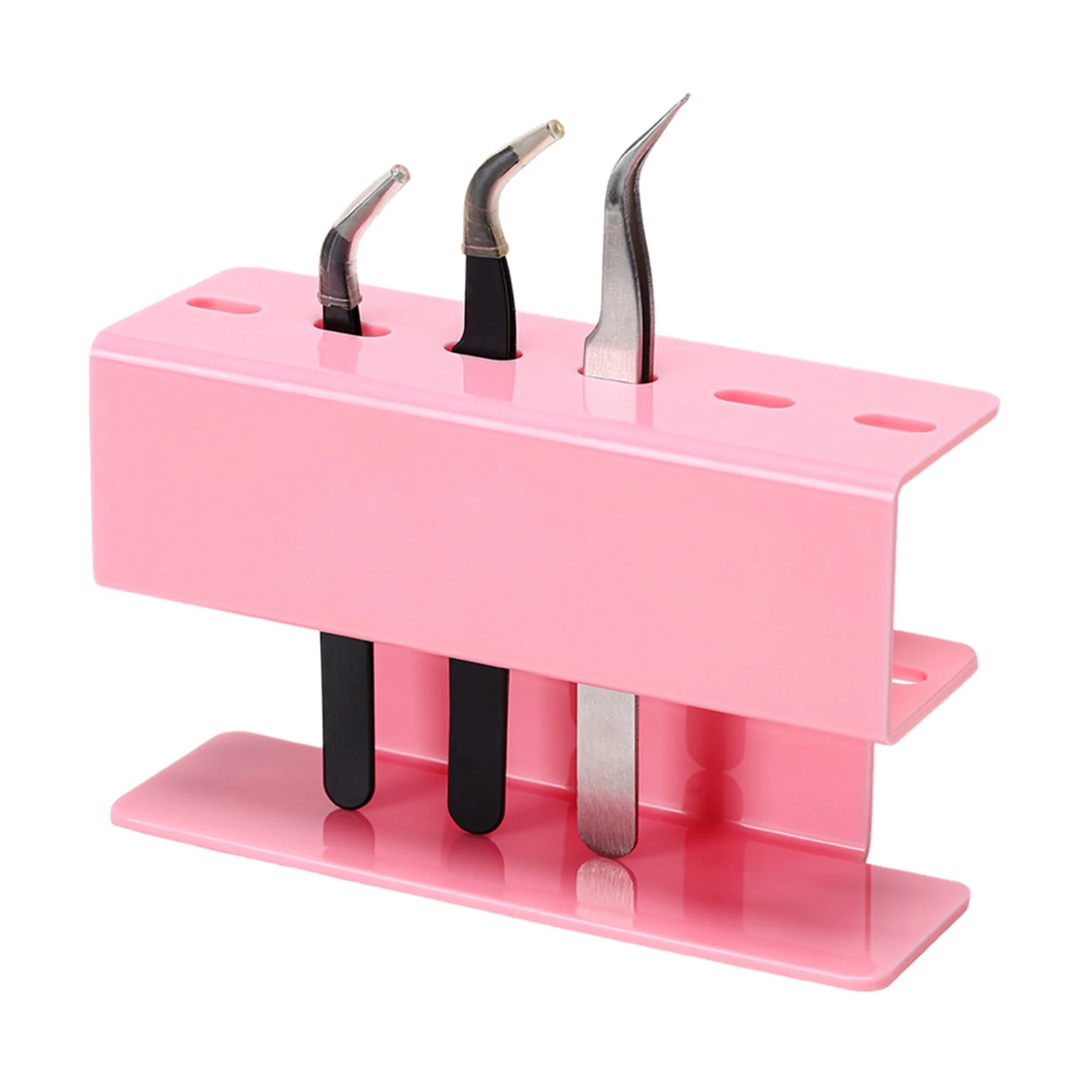 Soporte de pinzas acrílicas de 6 agujeros para herramientas de extensión de pestañas, estuche de almacenamiento, organizador de salón de belleza, soporte de exhibición, caja de almacenamiento