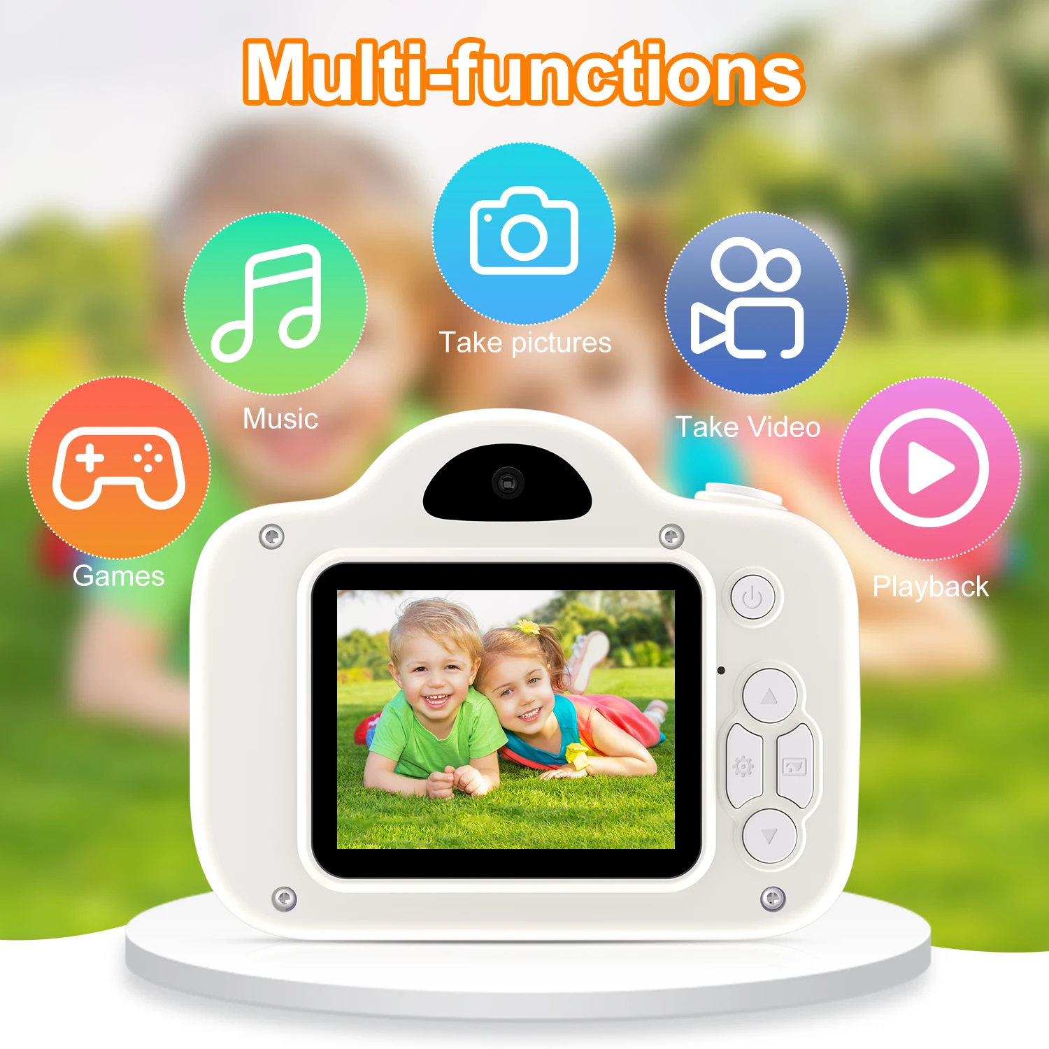 كاميرا فيديو للأطفال بدقة 1080 بكسل |   كاميرا صغيرة بعدسة مزدوجة عرض ملون هدية عيد ميلاد للأطفال