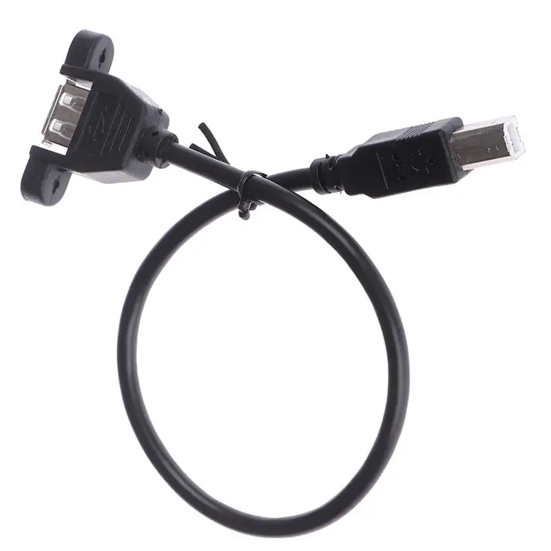 USB BM Printing Square Port to USB Female Extension Cable With Ear Screw Holes, USB Female to Printing Port Data Adapter Cable