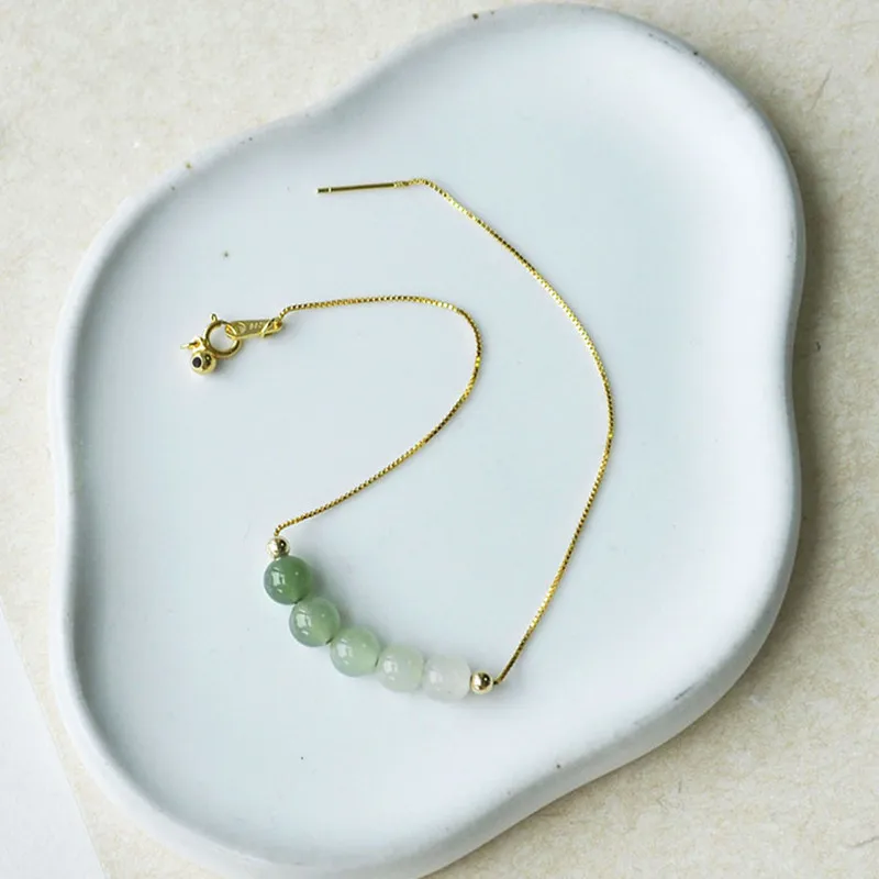 Hetian jade women, gradient jadeite bracelet, style, delicate, elegant, and fashionable