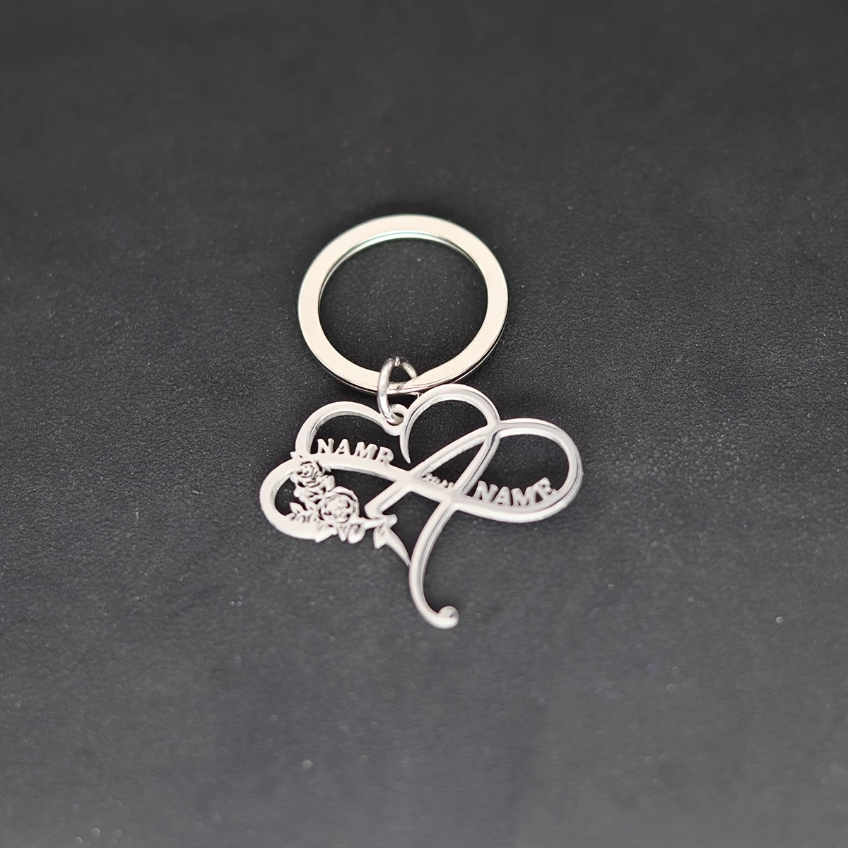 Custom Infinity Heart Metal Key Chain, Personalized Gift