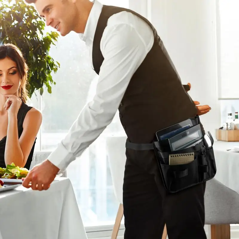 Server Apron Tool Pouch Restaurant Waiter Waist Restaurant Apron Bag Adjustable Belt Money Pouch Bag durable Home Accessories