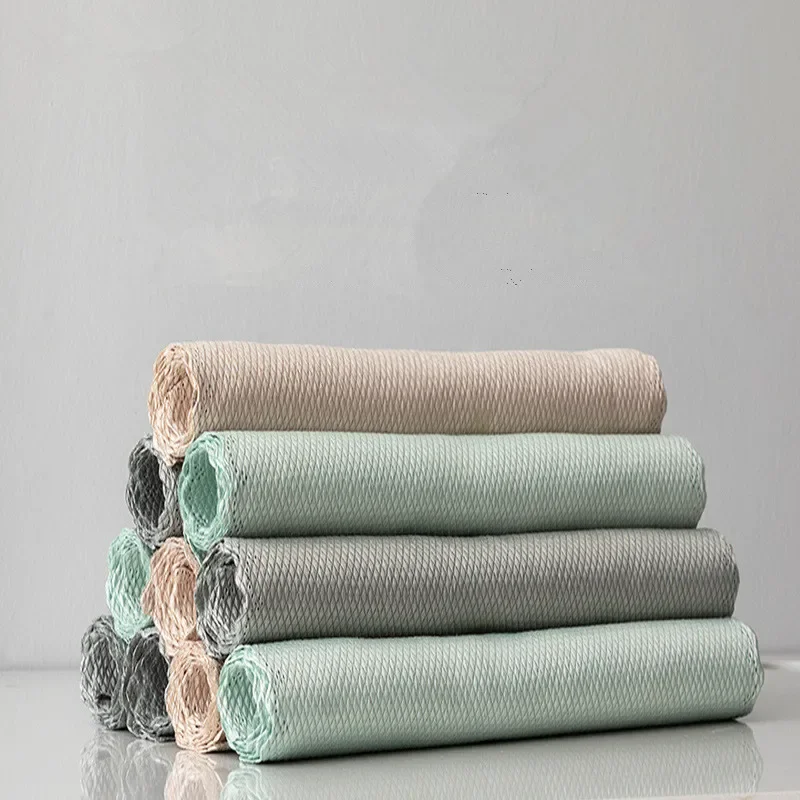 

5Pcs Fish Scale Rags Glass Cleaning Towel Set Without Water Marks Home Kitchen Dish Cloths