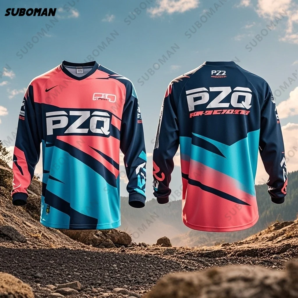 

Новая летняя быстросохнущая дышащая одежда с длинными рукавами для занятий спортом на открытом воздухе, горный велосипед, внедорожная верхняя одежда для гонок, унисекс PZQ S-4XL