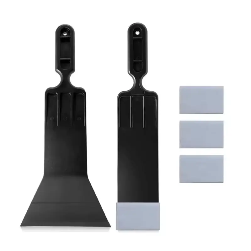 L10A Squeegee Kit With Long Handle Bulldozer Design 4 Scrubber Pads For Efficient For Car Window Glass Cleaning