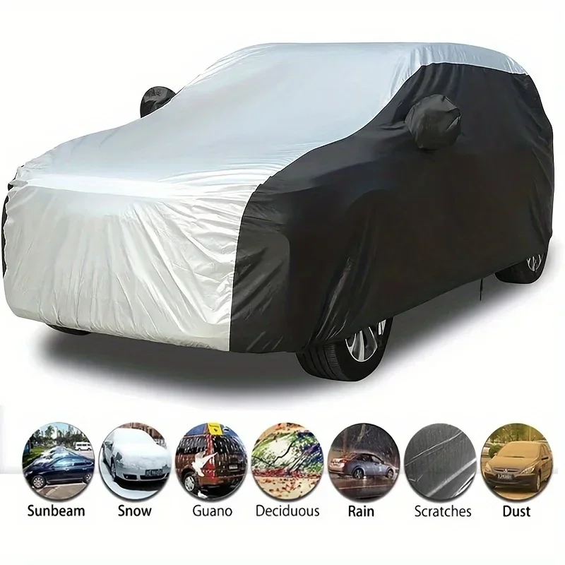 170-209 Universal Fit All-Weather SUV Car Cover - Waterproof, Breathable, UV, Snow, Wind Protection - Durable, Full Exterior