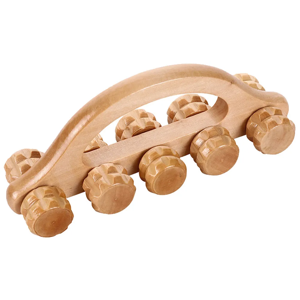 Handheld Wooden Massage Roller Muscle Relaxing Tool Deep Tissue Massager for Body Pain Relief Stress Reduction and Recovery