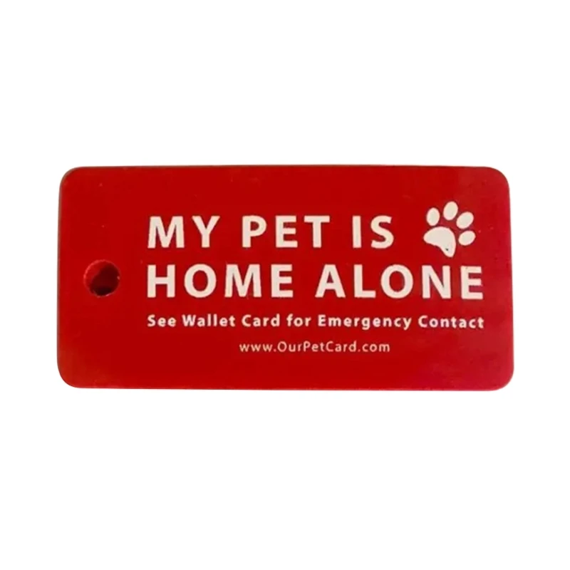 Pets Emergency Contact Keychain Card & Key Tags with Emergency Contact Call Cards Emergency Dog Cat are Home Alone Alert