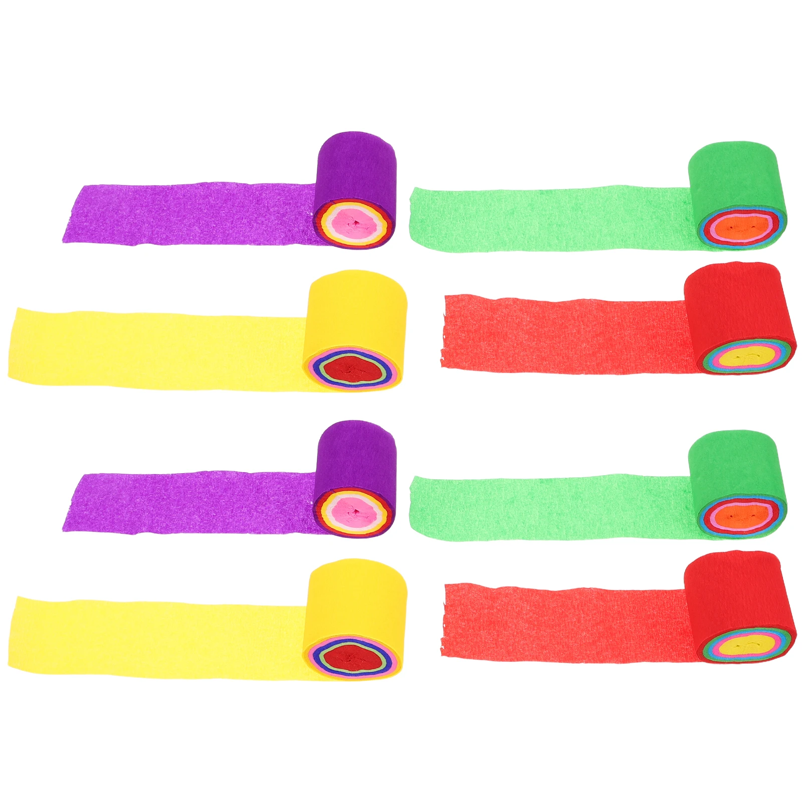 

8 Rolls Colored Paper Birthday Streamers Craft Supplies for Kids Materials Crepe Party Decorations Printing Child
