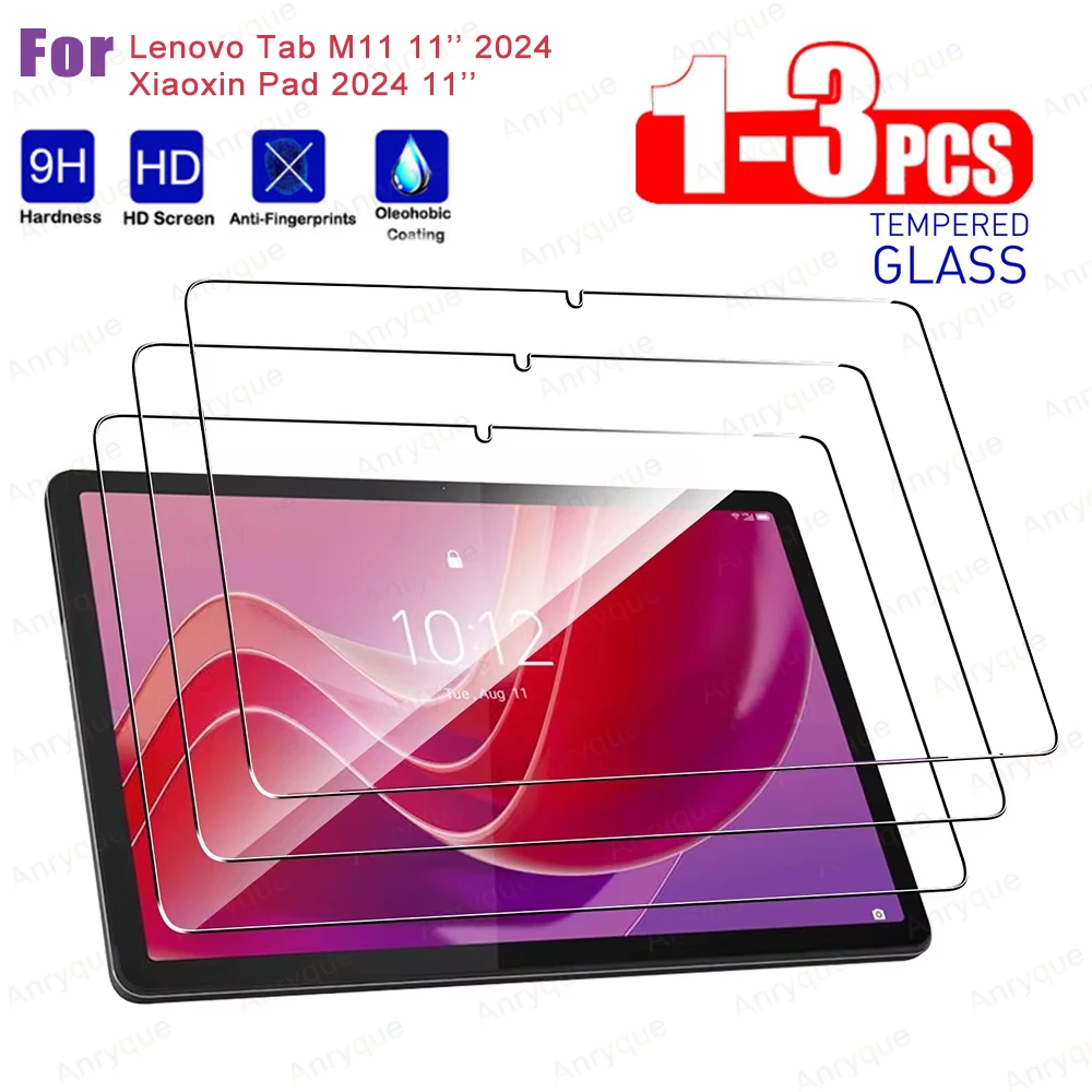 2 Packs Tempered Glass Screen Protector For Lenovo Xiaoxin Pad 2024 11inch TB331FC TB331FU Tab M11 HD 9H Hardness Screen Film