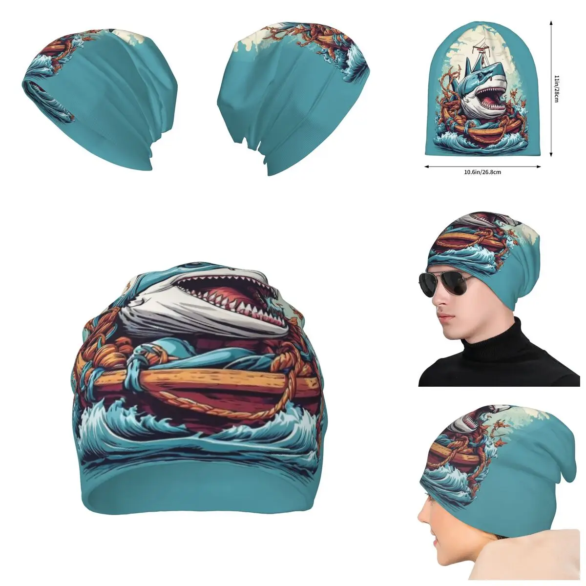 

3D Color printing Knitted Hat For Men And Women, Various Colorful Tropical Fish 9 Gift Unisex winter Warm Brimless Urinal Hat