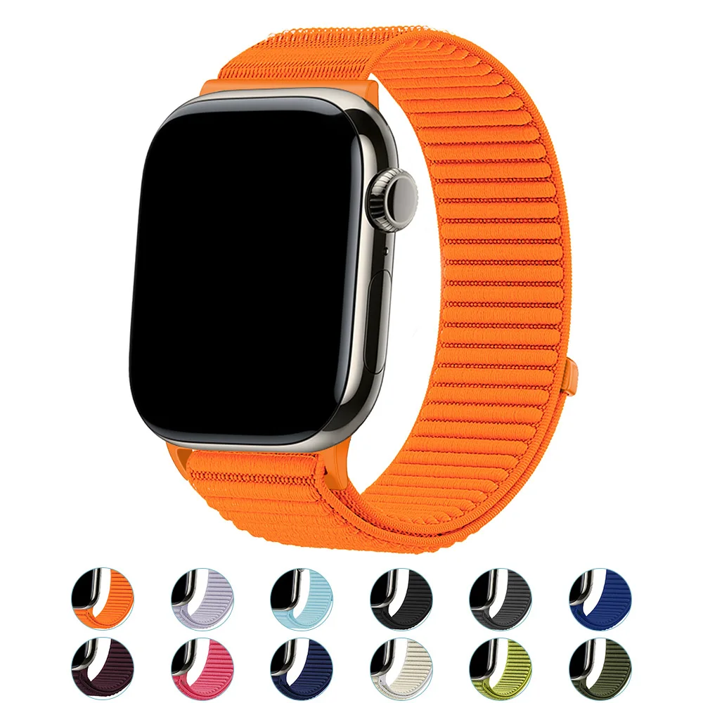 Nylon Strap for Apple Watch Band 49mm 46mm 42mm 45mm 44mm 41mm Mountain Texture Bracelet for iWatch 11 10 9 8 7 6 5 4 SE Ultra 3