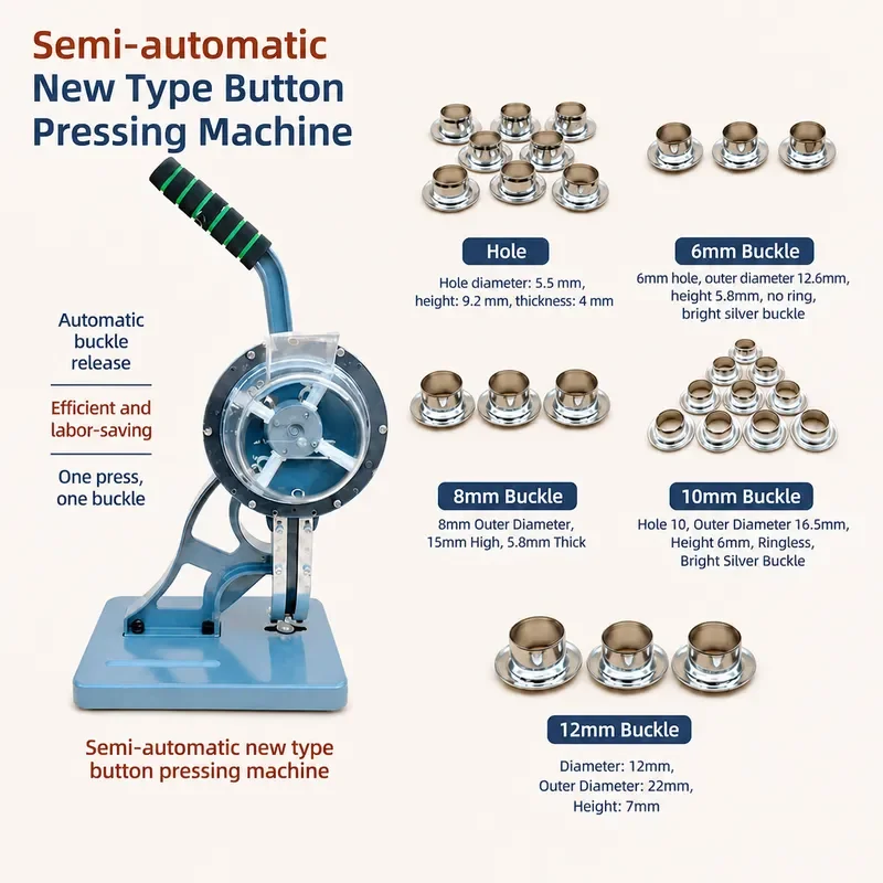 Semi‑Automatic Buttonhole Machine Ring‑Free High‑Density Stitching Industrial Sewing Equipment For Garment Textile Processing