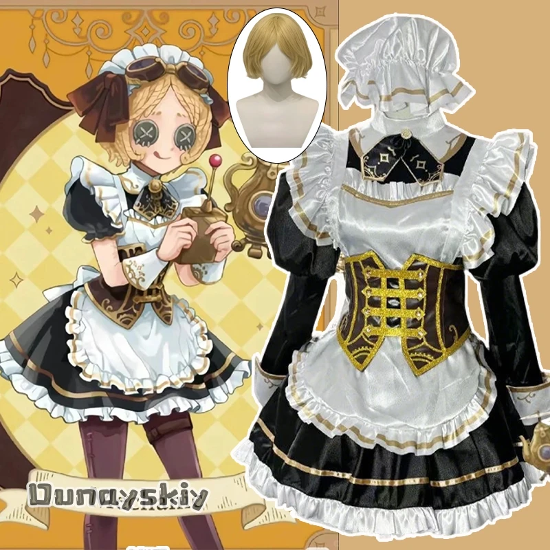 Identity V Mechanic Gardener Manor Чаепитие Элегантное платье Косплей Костюм Французская горничная Юбка Лолиты Маскировка для взрослых женщин