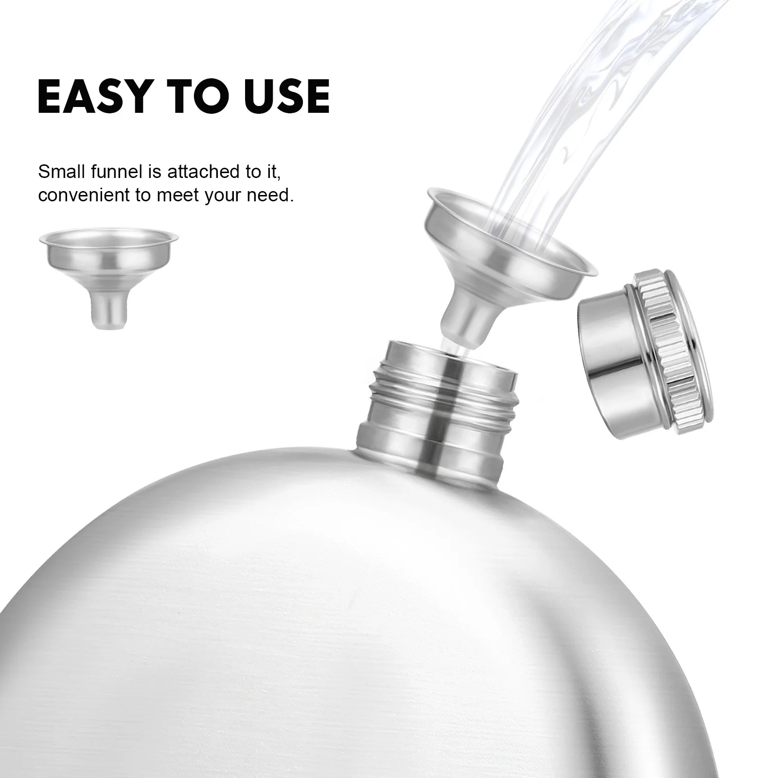 

1Set Stainless Steel Wine Bottle Hip Flask Funnel Set Portable Leakproof Outdoor Camping Picnic Hiking Flask for Liquor Whiskey