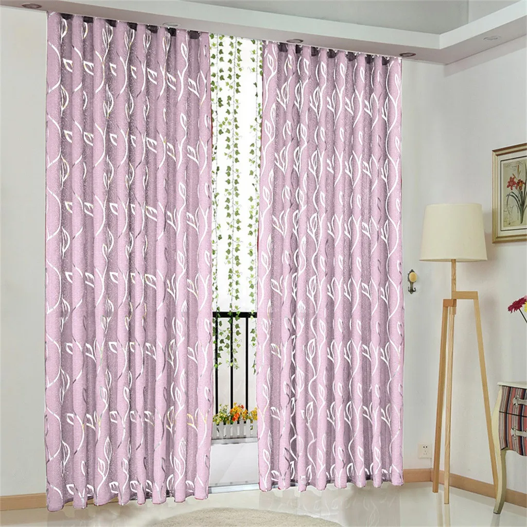 Shading Vines Leaves Tulle Sheer Curtains for Living Room Decoration Window Curtains Kitchen Modern Tulle Voile Organza Curtains