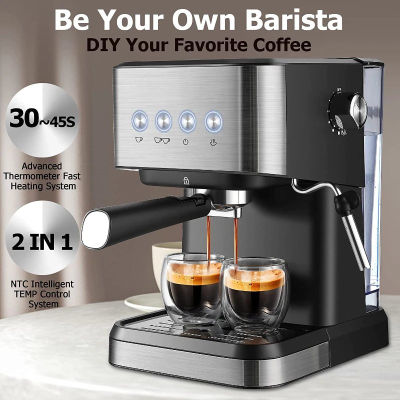 Professional Barista Coffee Maker Semi-automatic Espresso Coffee Maker High Pressure Extraction Milk Frothing Coffee Machine