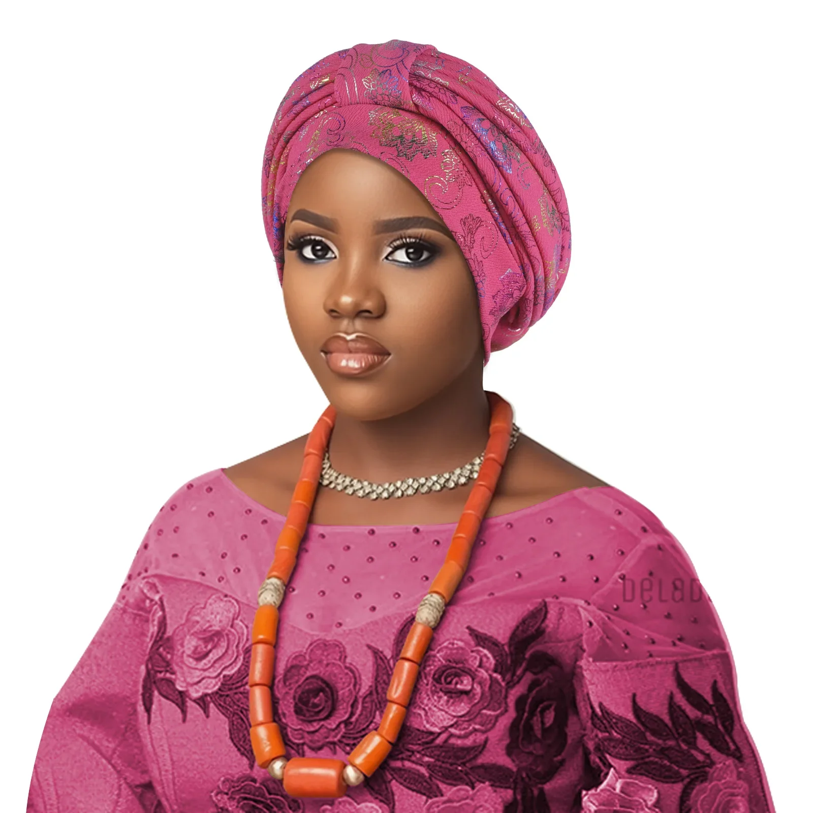 

Bronzing African Muslim Headtie Turban Caps for Women Wedding Geles Party Headgear Headpiece Auto Gele Female Head Wraps