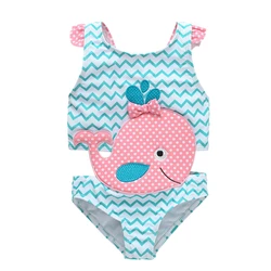 2024 costume da bagno per bambina costume da bagno con volant senza maniche costume da bagno per bambina Beachwear