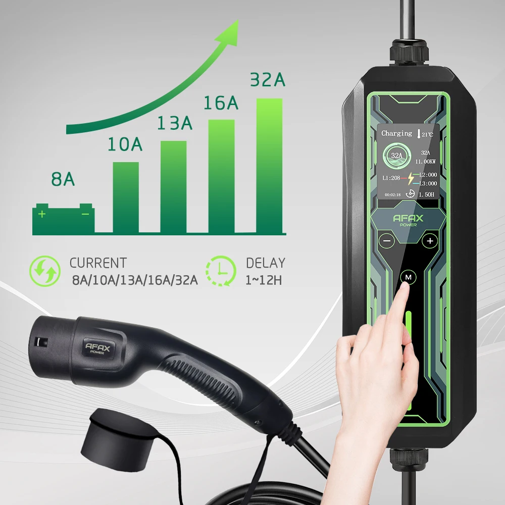 New Design Electric Car Solar EV Charger Type 2 IP66 AC Wall Box Home Smart 11kw EV Charging Station