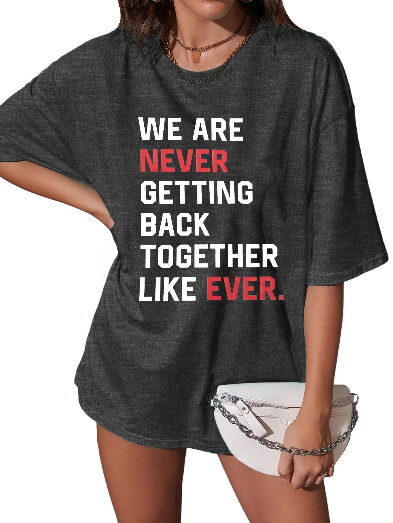 

we are never getting back y2k top women clothing white oversized t-shirt