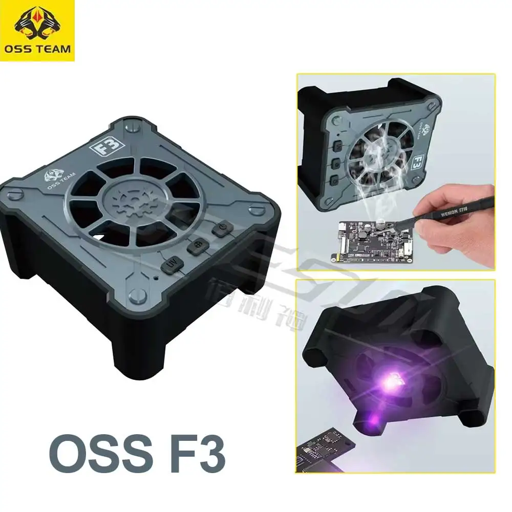 OSS F3 Cooling UV Curing Fan 2in1 Fast Heat Dissipation Smoke Exhaust kit For Mobile Phones Computer Motherboard Pcb Repair Tool