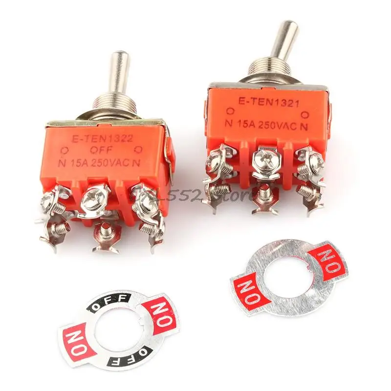 1Pc E-TEN1021/1121/1122/1221/1321/1322 Red 2/3/4/6Pin 2/3Position E-TEN Series Toggle Switch