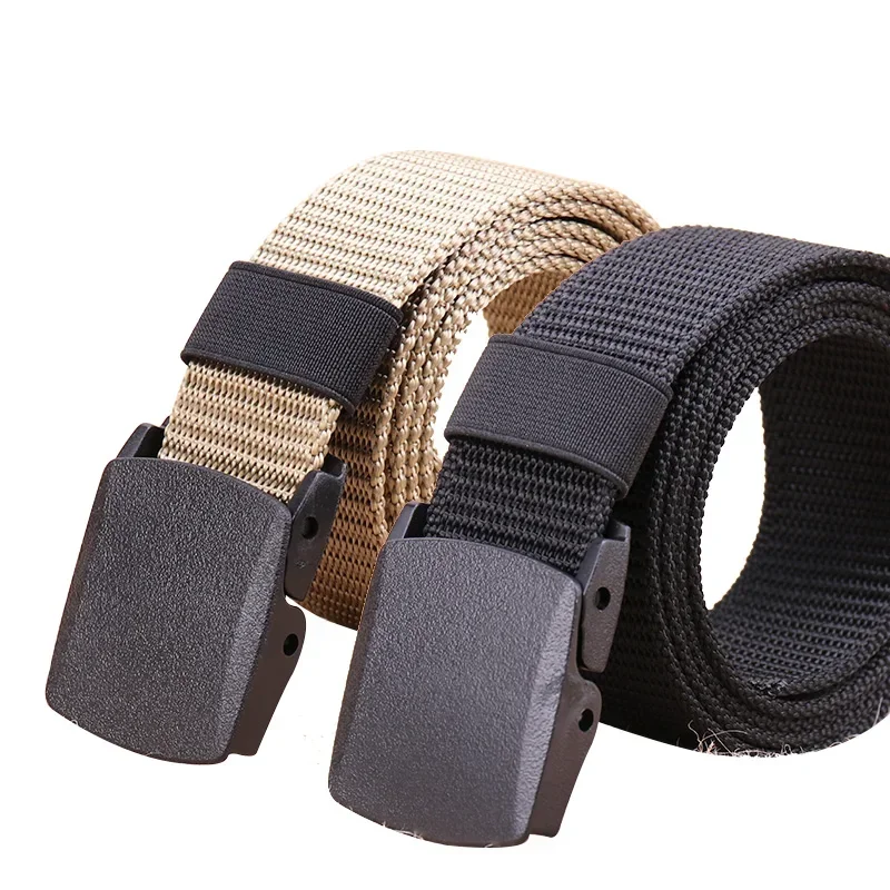 

Outdoor Casual Jeans Belt Breathable Wear-resistant Belt Fashionable Men's Belt Metal-free Plastic Buckle Canvas