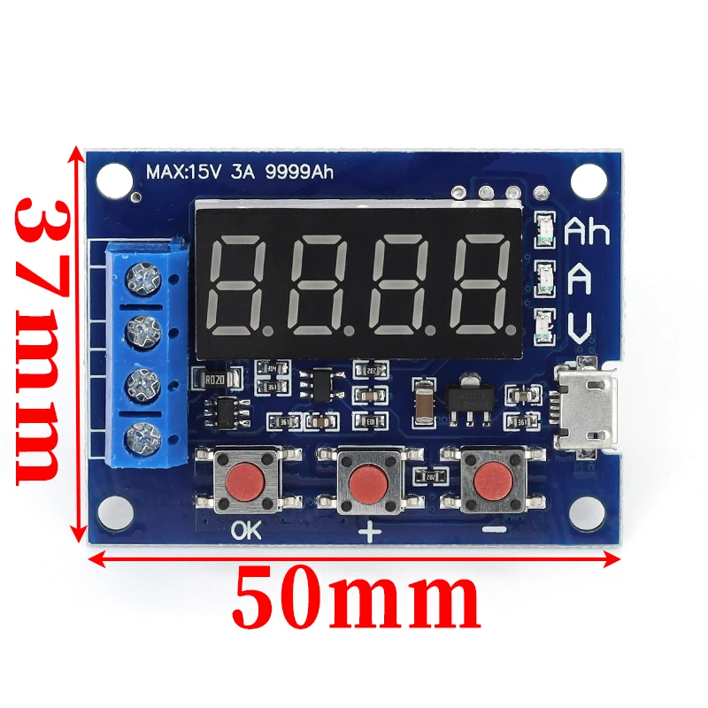 Battery Tester LED Digital Display 18650 Lithium Battery Power Supply Test Resistance Lead-acid Capacity Discharge Meter ZB2L3