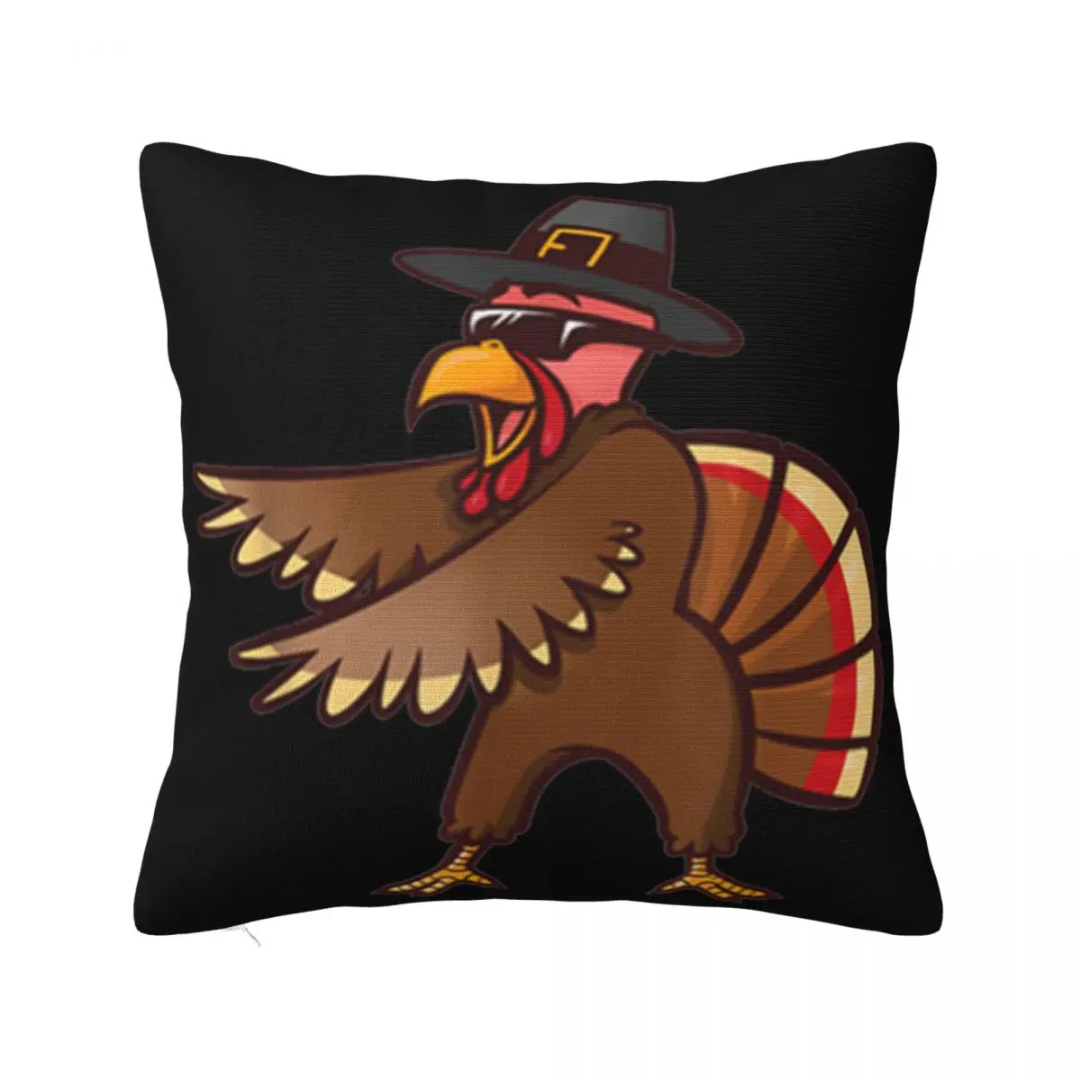 Beautiful Thanksgiving Flossing Turkey Pilgrim Costume Famous Logo Hot Cartoon Personality Pillow Case