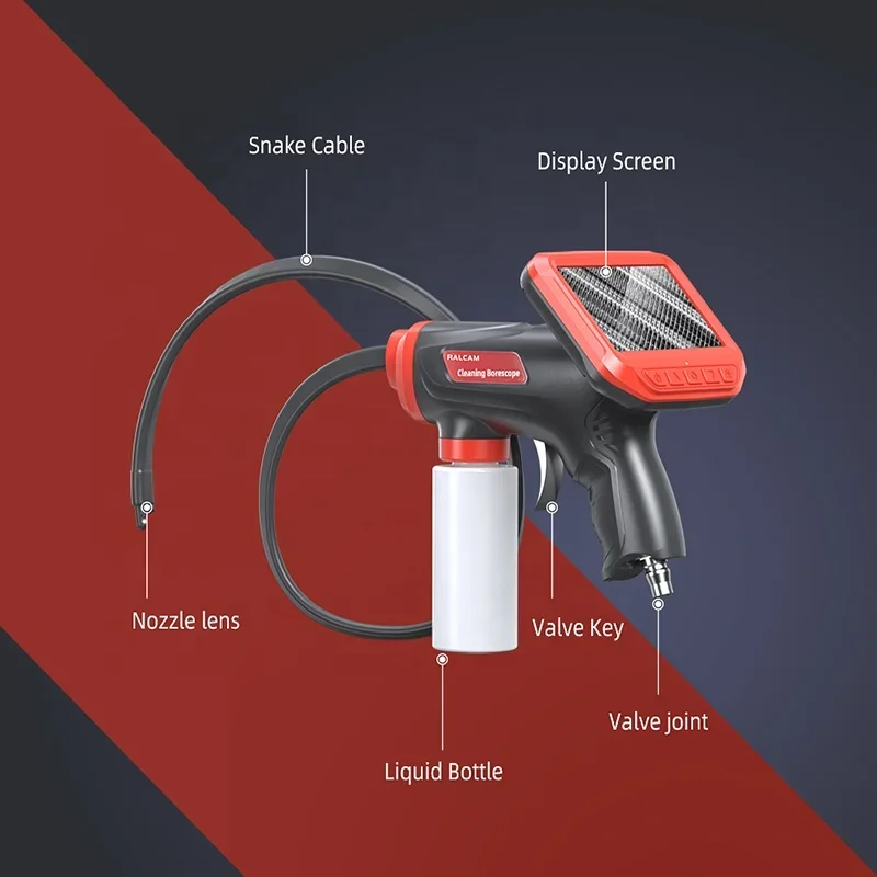 Factory Custom 4.3 Inch HD With LED Inspection Camera  IP67 Endoscope Cleaning Tool 2 Million Pixel Lens Car Evaporator Wash