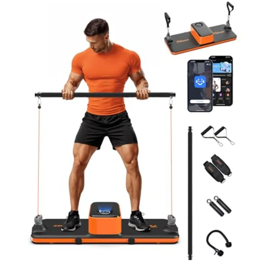 

Умный портативный домашний тренажер для силовых тренировок, универсальный фитнес-комплекс для дома или путешествий, сопротивление до 220 фунтов.