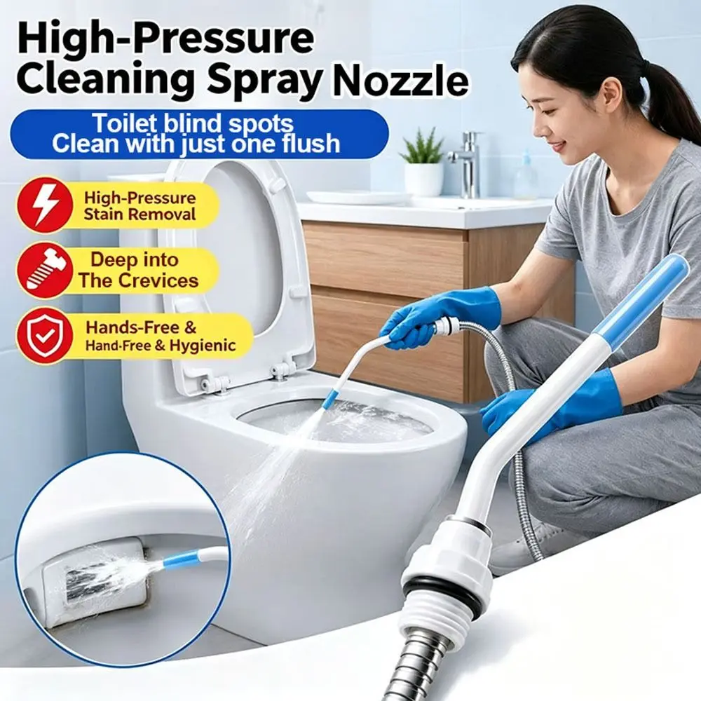 Universal 1/2inch High Pressure Cleaning Nozzle Extended Curved Tube Plastic Gap Cleaning Sprayer Tool-Free