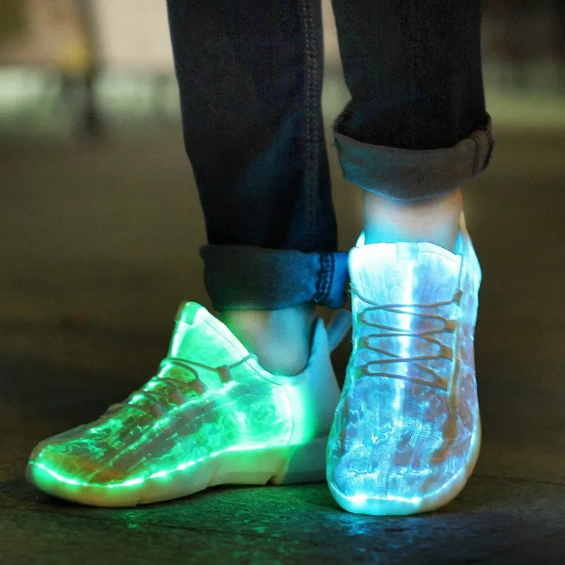 

Luminous Sneaker Boy Men Women LED Light Shoes Girl Glowing Children Flashing With Light Adult USB Charge Kids Fiber Optic Shoes