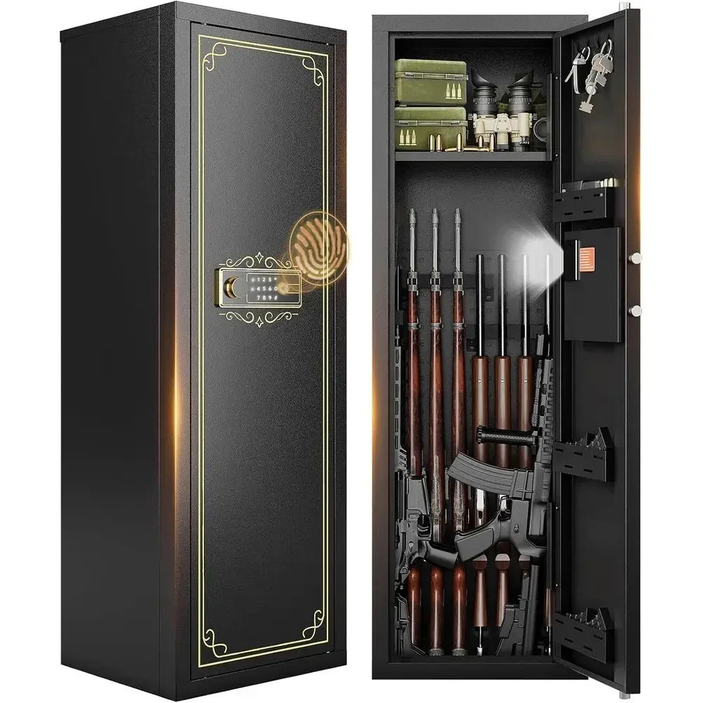 12-15 Gauge Shotgun and Pistol Storage Cabinet with Password Lock and Adjustable Shelves for Home and Office Security