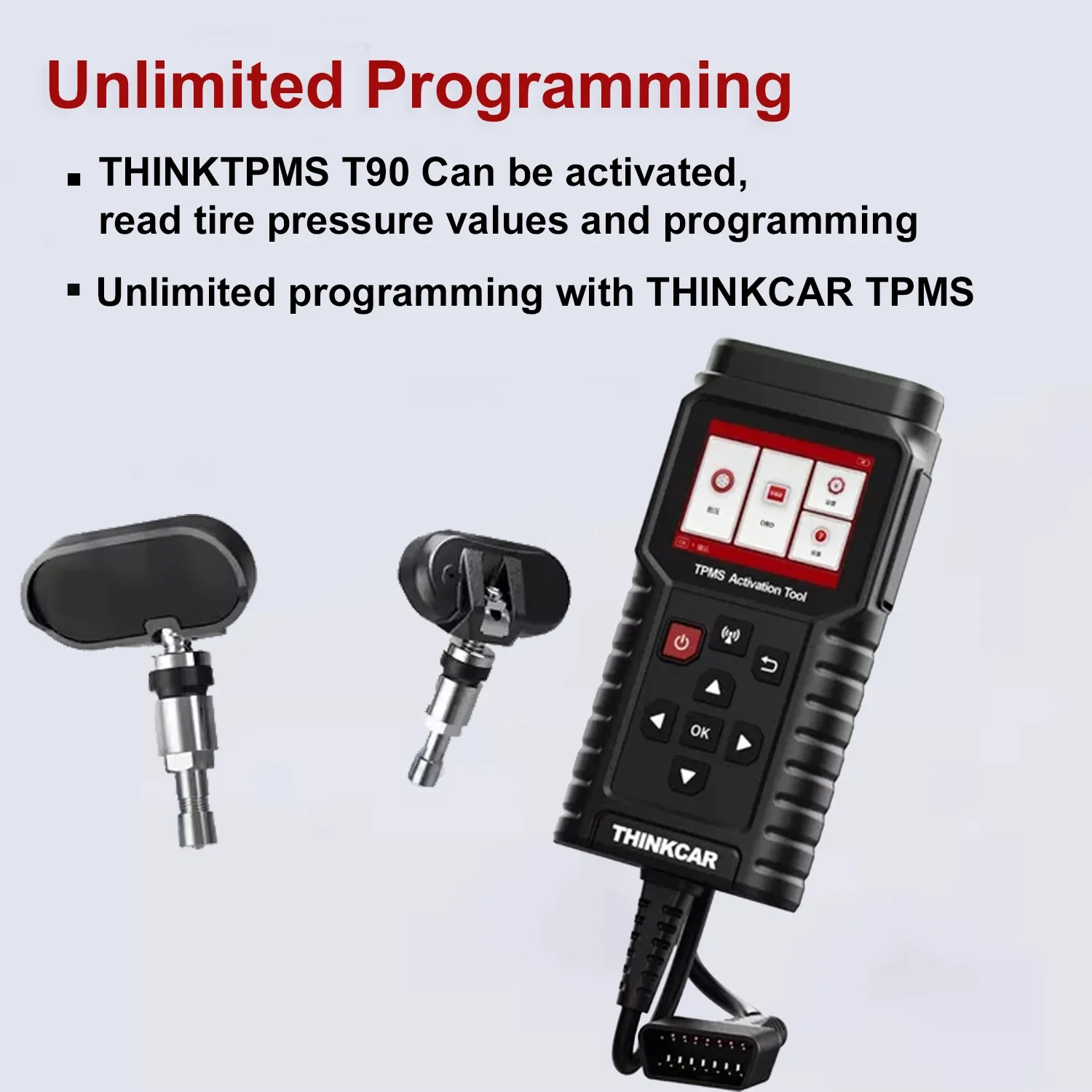 ThinkCar TP T90 Narzędzie do aktywacji TPMS OBD2 Samochodowy diagnostyczny programator kodu usterek Czujnik ciśnienia w oponach Narzędzie serwisowe